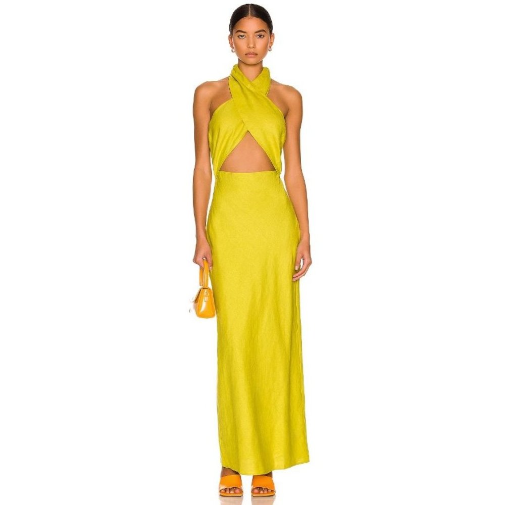 Simon Miller Yabba Twist Front Dress in Kiwi XSmall Womens